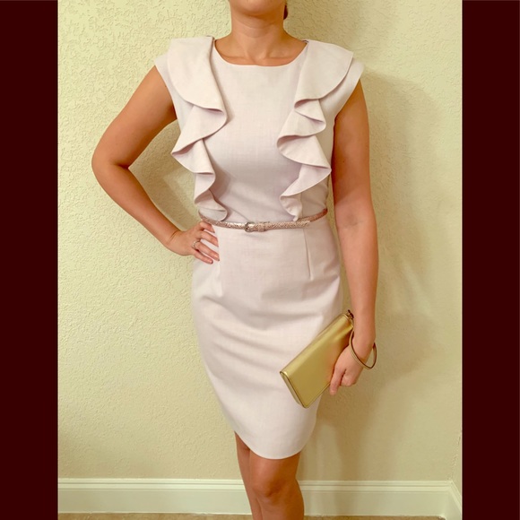 Calvin Klein: Light Pink Dress w/Belt Accessory - Picture 1 of 8